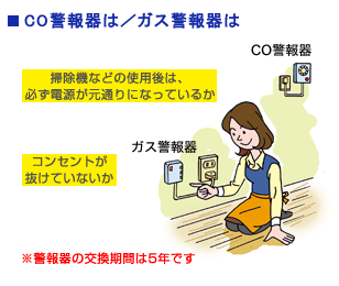 CO警報器は/ガス警報器は